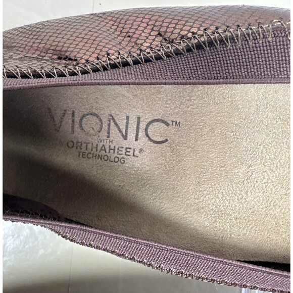 Vionic Orthaheel Allora Womans Ballet Flats US 9 Bronze/Metallic Round Toe - Picture 4 of 11
